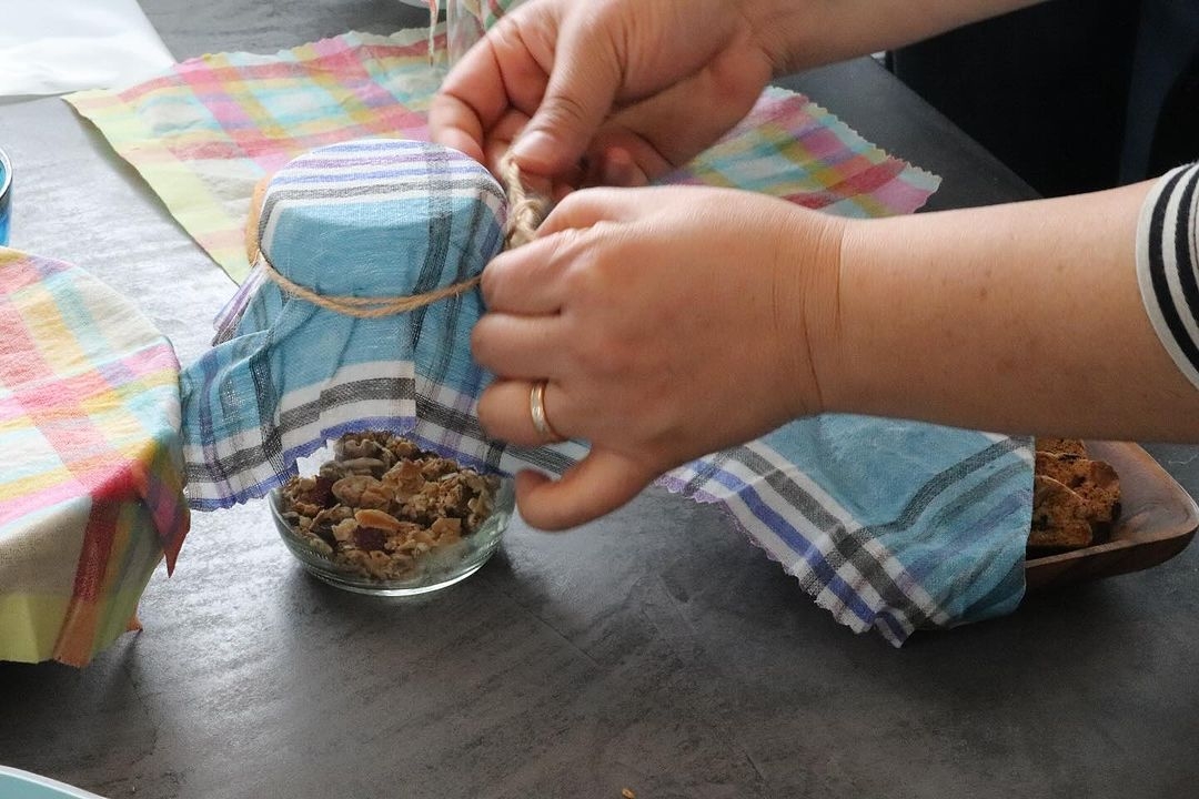 山梨県伝統織物で作るリネン蜜蝋ラップS・M・L3枚セット